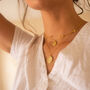 Chunky 14 K Gold Lotus Necklace, thumbnail 3 of 7