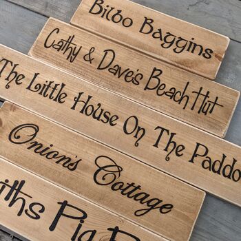 Hand Engraved Personalised Vintage Wood Signs, 2 of 12