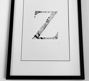 'Letter Z' Linear Illustration Print, 5 of 7