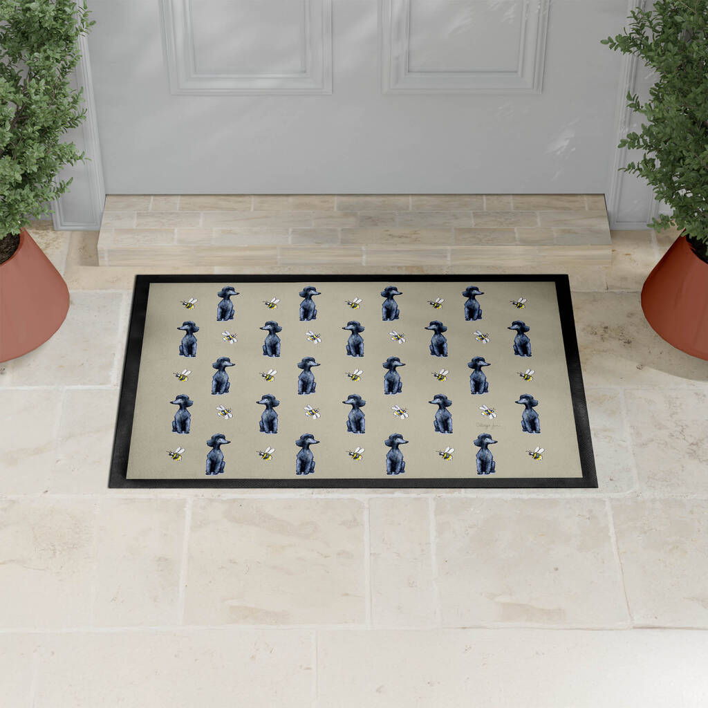 Poodle Dog Pattern Door Mat