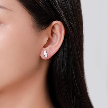 Sterling Silver Tiger Stud Earrings, 7 of 12
