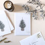 'Simple Christmas Tree' Pack Of Six Flat Notecards, thumbnail 1 of 5