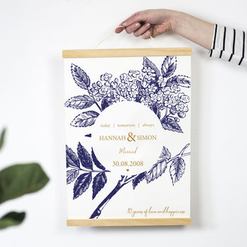 Personalised Botanical First Anniversary Paper Print, 5 of 8
