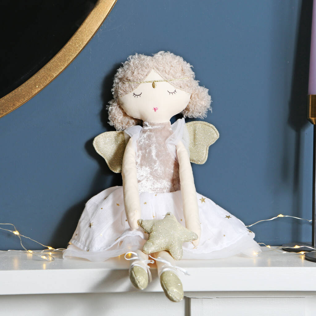 Plush Angel Fairy Princess Soft Toy Doll With Star, 1 of 5