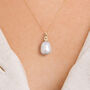 Yellow Gold Plated Baroque White Freshwater Pearl Necklace, thumbnail 1 of 12