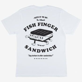 Fish Finger Sandwich Food T Shirt In White, 2 of 2
