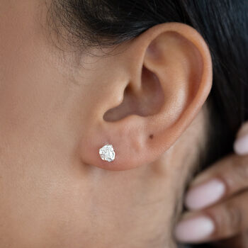 Sterling Silver Molten Textured Stud Earrings, 2 of 9