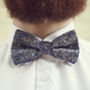 Mens Blue Floral Print Bow Tie, thumbnail 3 of 6