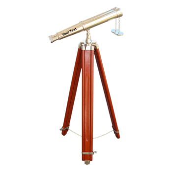Personalised Double Barrel Telescope With Wooden Tripod, 2 of 8