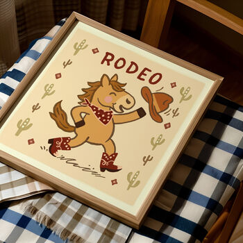 Rodeo Horse Print, Cowboy Horse, Western Nursery Print, 2 of 11