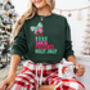 Festive Typography Christmas Jumper With Bow, thumbnail 3 of 8