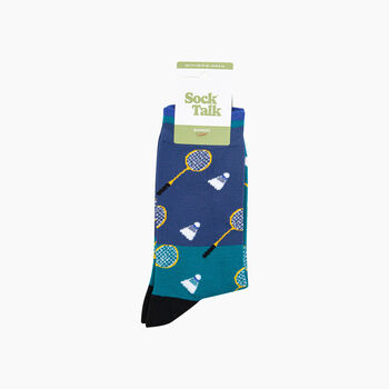 Badminton Bamboo Socks In Blue, 3 of 4