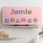 Personalised Pink Premium Shapes Wooden Name Puzzle, thumbnail 1 of 5