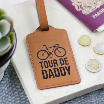 Personalised Bike Luggage Tag Travel Gift For Dad, 2 of 5