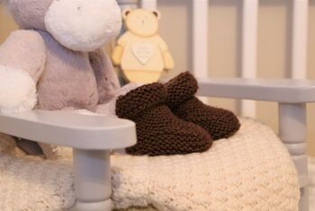 Brown Hand Knitted Booties, 3 of 4