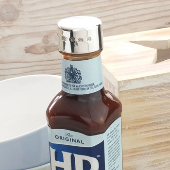 Engraved Silver Hp Sauce Bottle Lid, 2 of 7