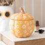 Groovy Floral Pumpkin Oil Burner – Autumn Decor, thumbnail 1 of 4