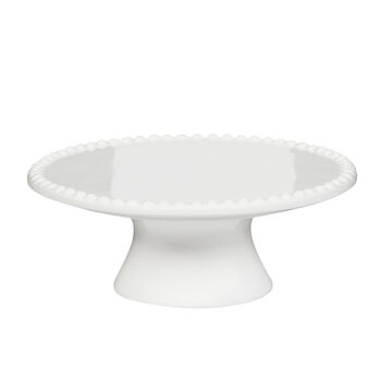 White Ceramic Cake Stand With Beaded Edge, 2 of 6