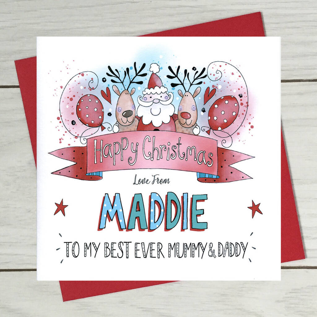 Mummy And Daddy Christmas Card By Claire Sowden Design