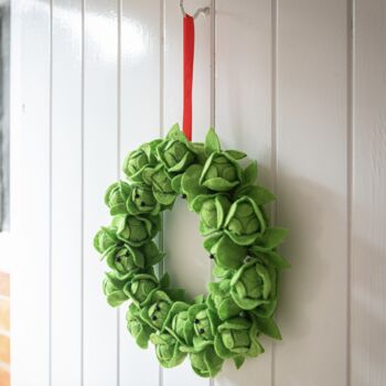 Brussels Sprout Felt Christmas Wreath, 5 of 6
