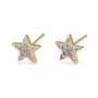 Tiny Dainty Cz Gold Star Stud Earrings, thumbnail 1 of 5