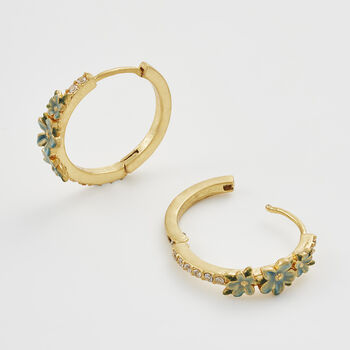 Gold Floral Wreath Hoop Earrings, 4 of 8