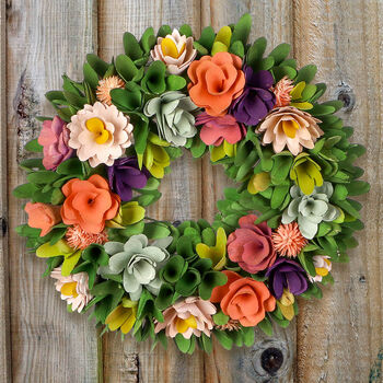 Personalised Garden Flowers Wreath, 3 of 5