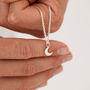 Men’s Silver Crescent Moon Charm Necklace, thumbnail 2 of 4