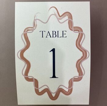 Modern, Fun, Wavy Colourful Table Numbers, 5 of 6