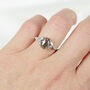 Oval One Of A Kind Salt And Pepper Diamond Engagement Ring, thumbnail 3 of 3