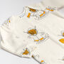 Highland Cow Baby Sleepsuit, Organic Cotton, thumbnail 2 of 3