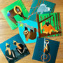 Pack Of Six Monkey Greetings Cards, thumbnail 1 of 9