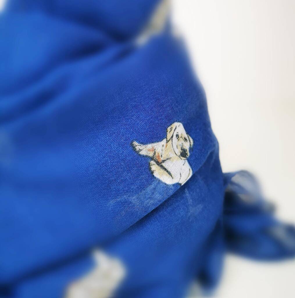 Personalised Labrador Printed Scarf For Dog Lovers By Hearth & Heritage