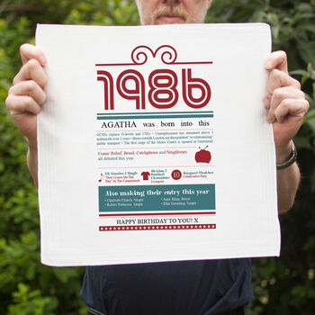 Happy 40th Birthday Gift 1986 Handkerchief Pair, 7 of 9