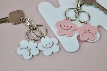 Daisy Keyring Charm Set With Smiley And Grumpy Faces, 5 of 5