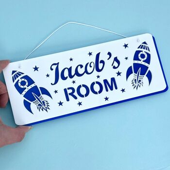 Personalised Rocket Children's Door Sign, 2 of 12