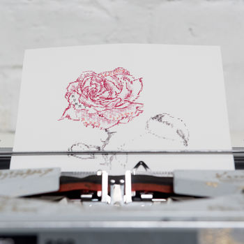 Personalisable Red Rose Typewriter Art Print, 9 of 12