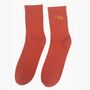 Men's Christmas Highland Cow Embroidered Cotton Socks Five Pack, thumbnail 7 of 8