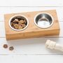 Personalised Name Bamboo Double Dog Or Cat Bowl, thumbnail 2 of 3