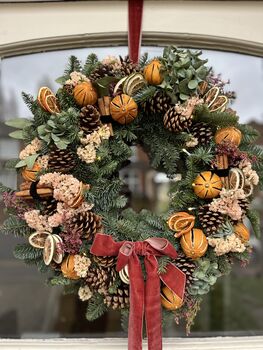 Dried Flower And Pine Foliage Handmade Christmas Wreath, 2 of 4