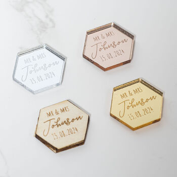 Hexagon Wedding Table Confetti Favour Decorations, 2 of 3