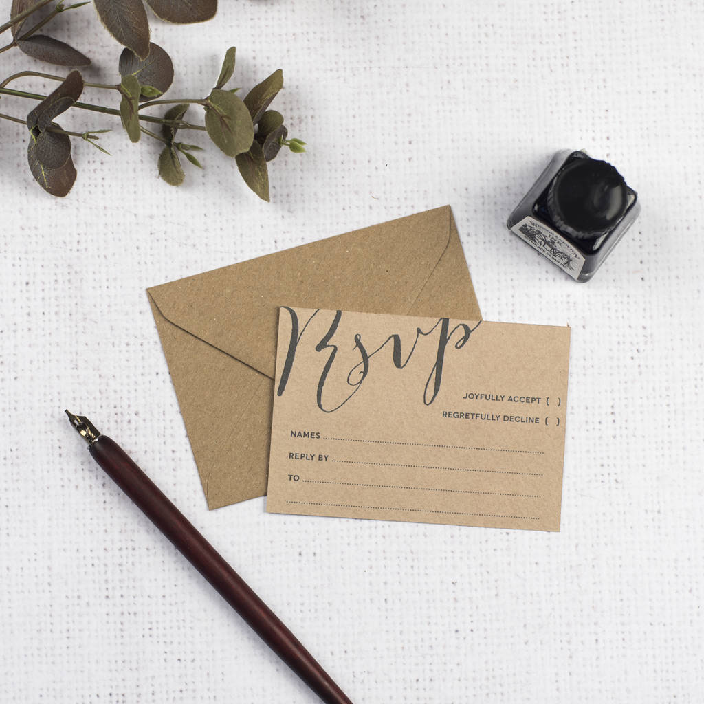 modern calligraphy diy wedding invitation set by russet