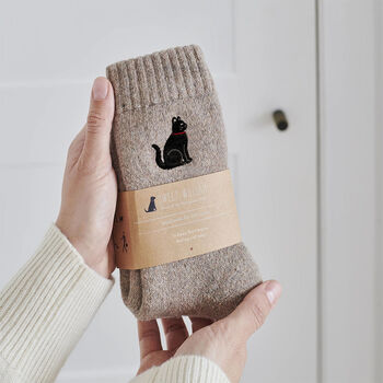 Cat Socks – Wool Unisex Socks For Cat Lovers, 5 of 12