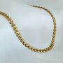 Box Clasp Vintage 18k Gold Link Choker Necklace Structured Minimalistic Everyday Jewellery, thumbnail 2 of 10