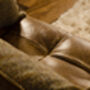 Portland Three Seater Sofa Leather And Thorn Tweed, thumbnail 2 of 2
