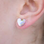 Blossom Sterling Silver Heart Stud Earrings, thumbnail 2 of 4