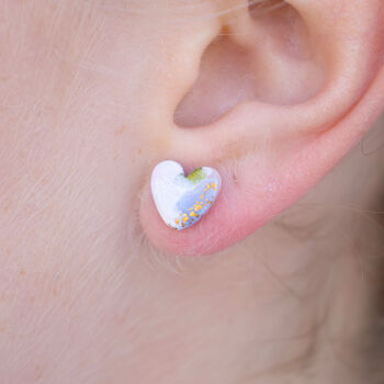 Blossom Sterling Silver Heart Stud Earrings, 2 of 4