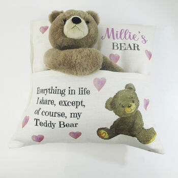 Personalised Childs Cushion With Teddy Bear, 7 of 9