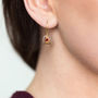 Gold Plated Heart Birthstone Charm Earrings, thumbnail 1 of 8