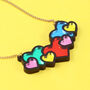 Hearts Mirrored Acrylic Necklace, thumbnail 3 of 9